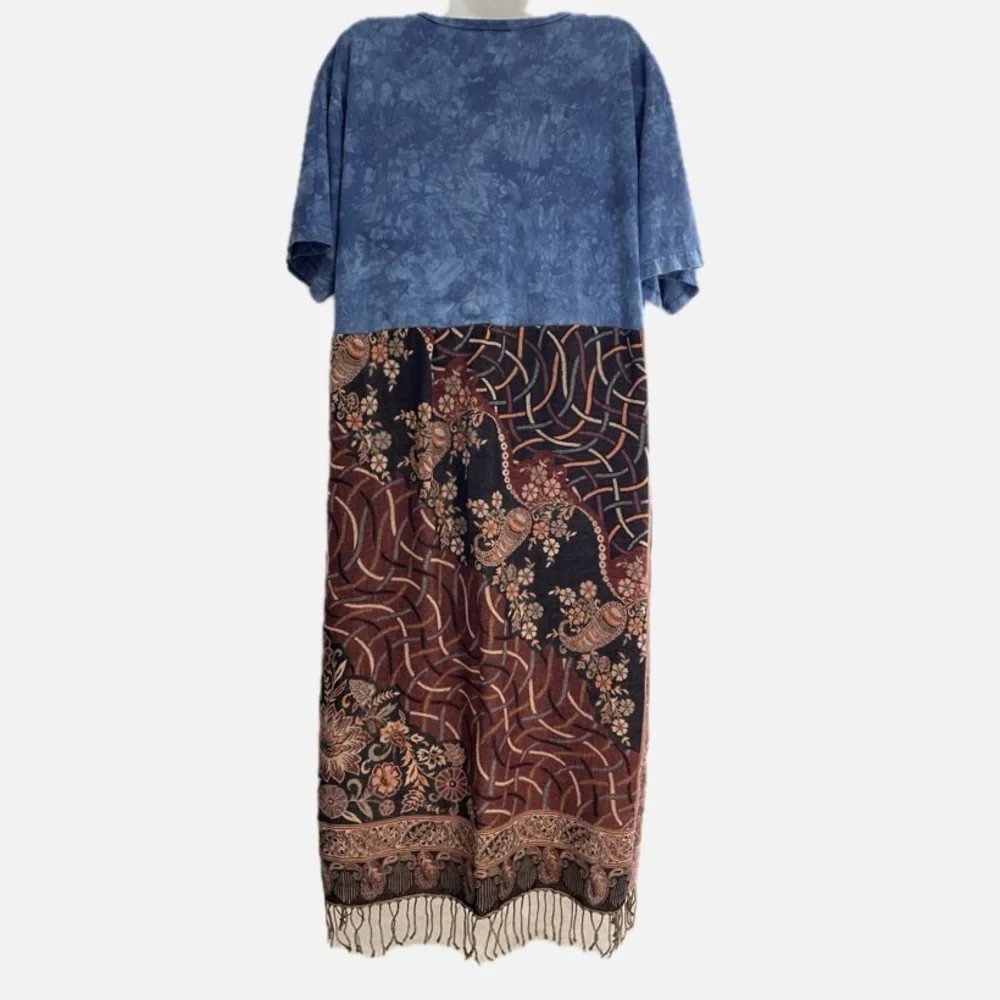 Upcycled boho maxi t-shirt dress. - Picture 8 of 11